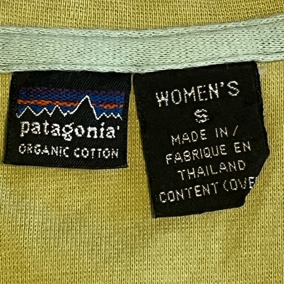 PATAGONIA ORGANIC COTTON WM SZ SMALL VNECK SLEEVELESS TEE LT GREEN - Picture 3 of 6